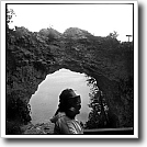 Gas mask, Above Arch Rock
